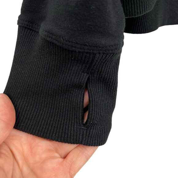 Juicy Couture Sport Black Crewneck Pullover Long Sleeve Thumb-Hole Sweatshirt L - Picture 7 of 12